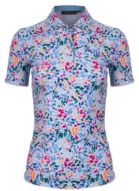 KJUS Enya Printed dampolo, white/poolside