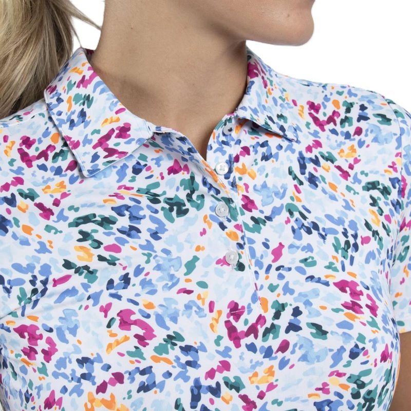 KJUS Enya Printed dampolo, white/poolside