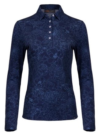 KJUS Hollow Pima Print longsleeve dampolo, atlanta blue/atlanta blue