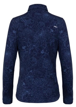 KJUS Hollow Pima Print longsleeve dampolo, atlanta blue/atlanta blue