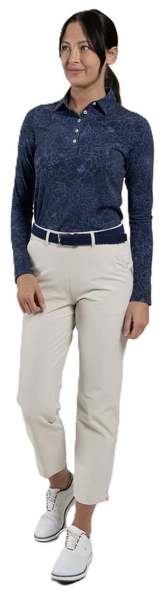 KJUS Hollow Pima Print longsleeve dampolo, atlanta blue/atlanta blue