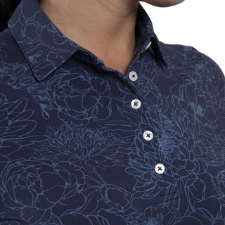 KJUS Hollow Pima Print longsleeve dampolo, atlanta blue/atlanta blue