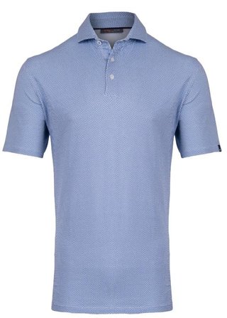 KJUS Hollow Pima Print herr polo, white/catamaran