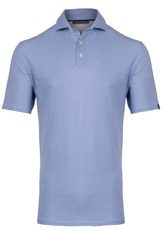 KJUS Hollow Pima Print herr polo, white/catamaran