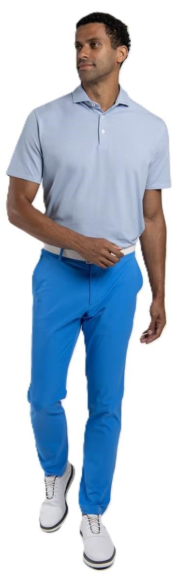 KJUS Hollow Pima Print herr polo, white/catamaran