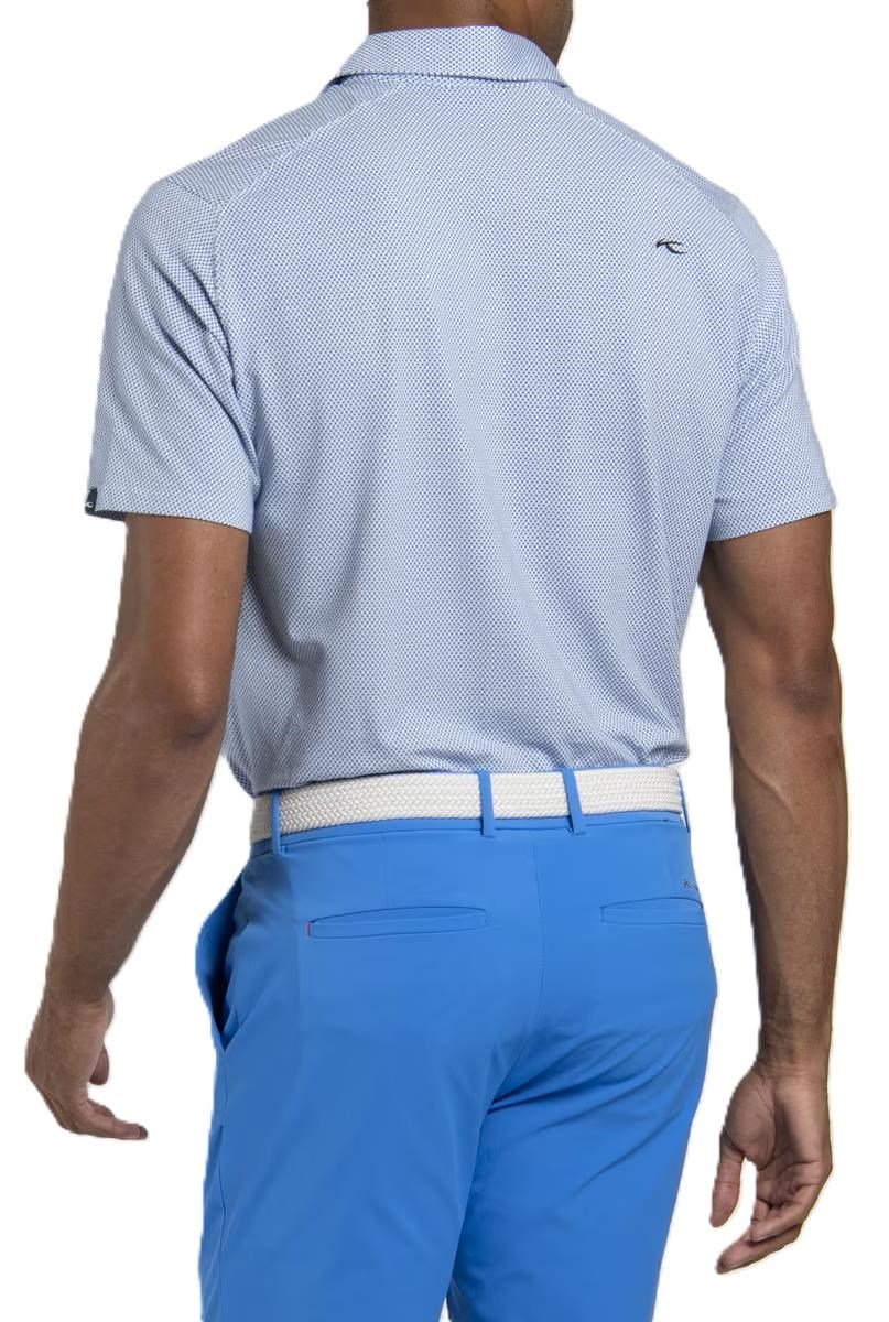 KJUS Hollow Pima Print herr polo, white/catamaran