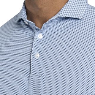 KJUS Hollow Pima Print herr polo, white/catamaran