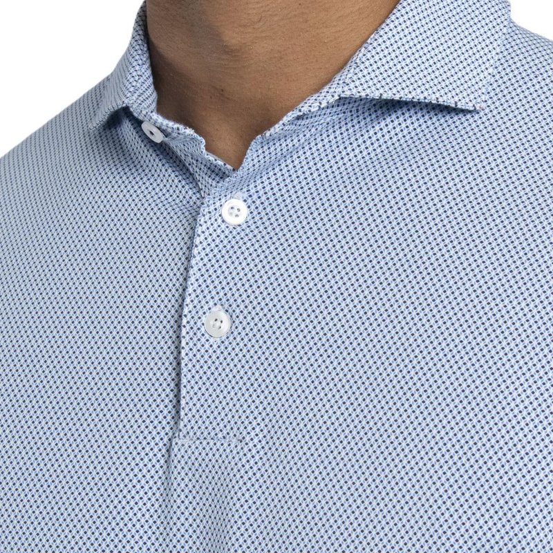 KJUS Hollow Pima Print herr polo, white/catamaran