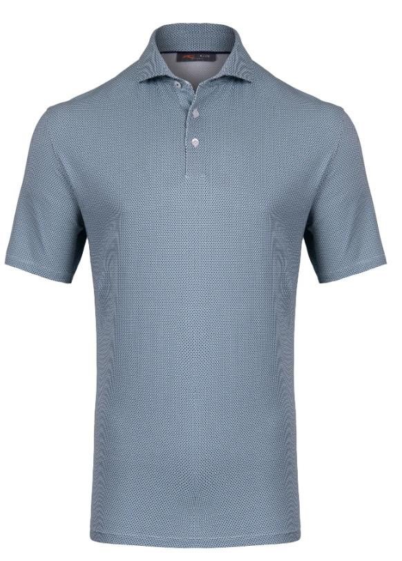 KJUS Hollow Pima Print herr polo, riverbank/white
