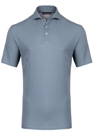 KJUS Hollow Pima Print herr polo, riverbank/white