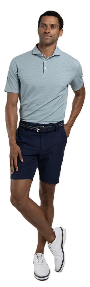 KJUS Hollow Pima Print herr polo, riverbank/white