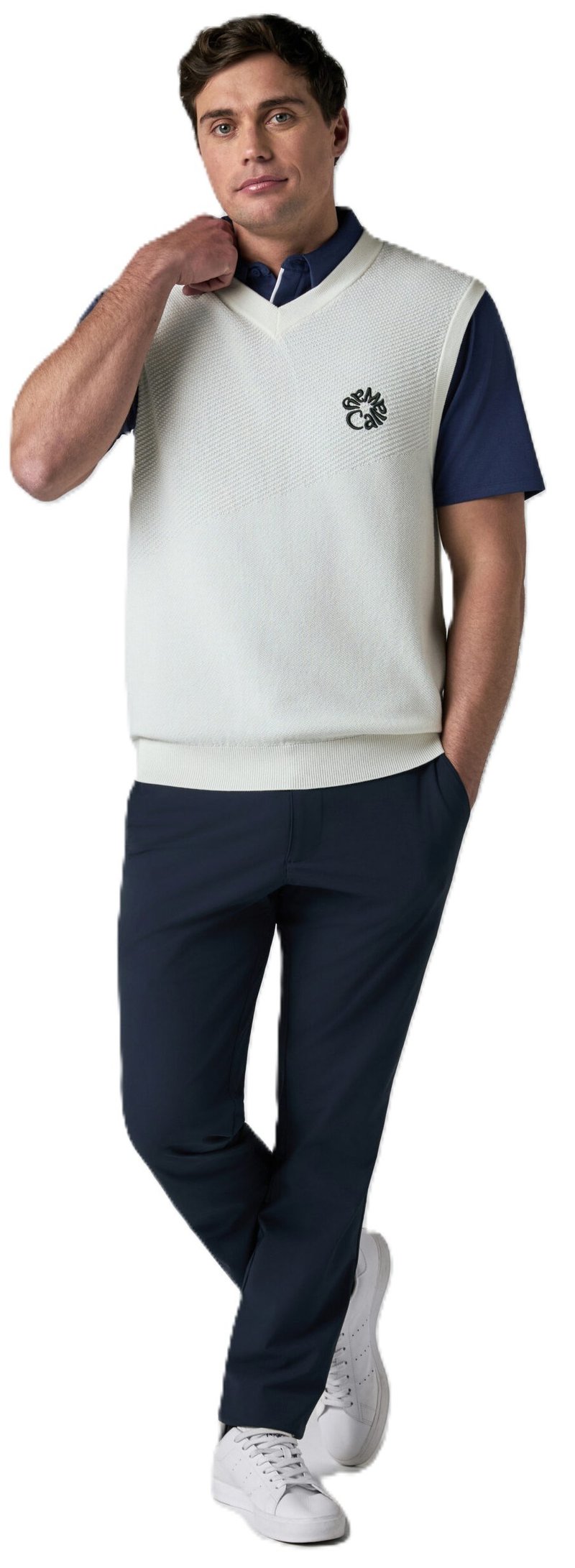 Callaway Mid Century herrvästjacka, bright white