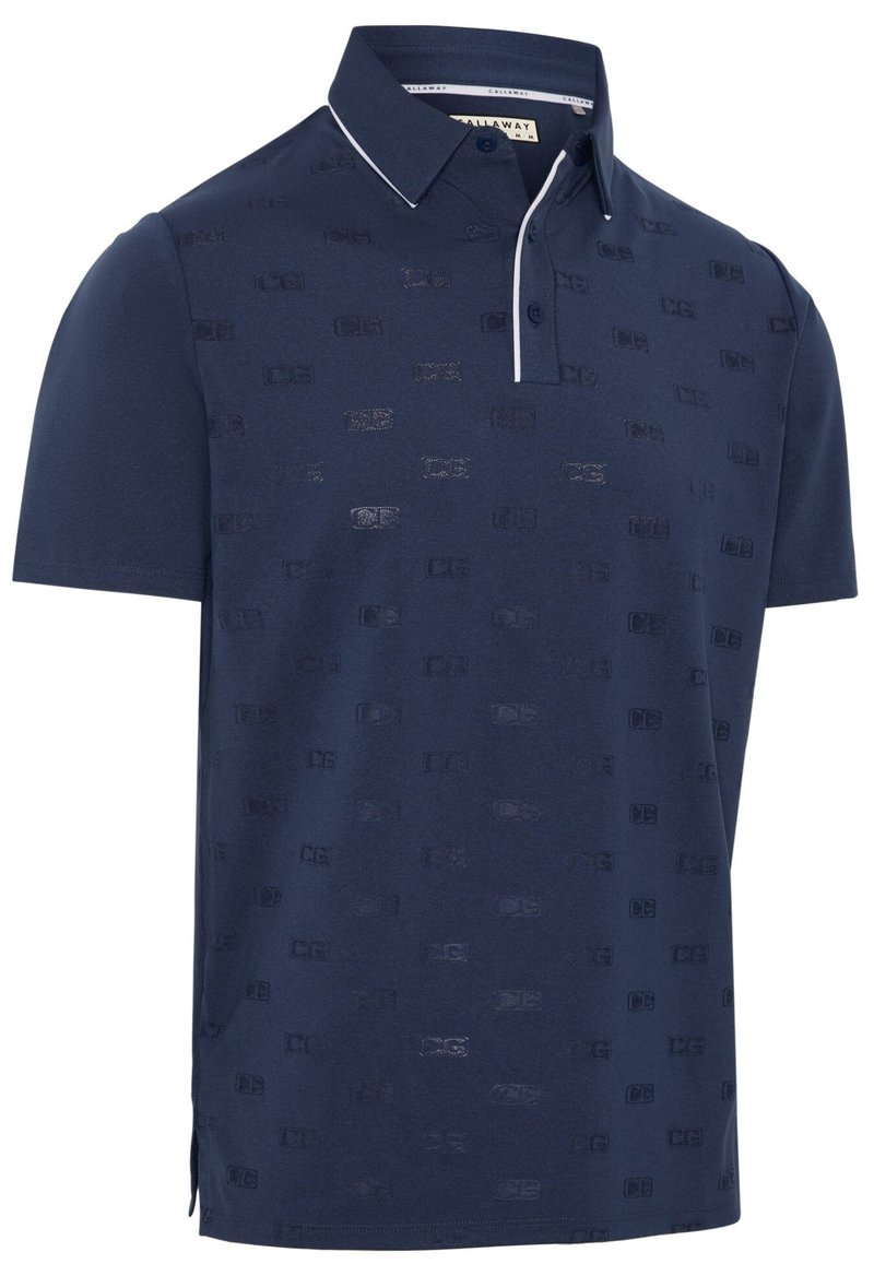 Callaway Mid Century Jacquard herr polo, medieval blue