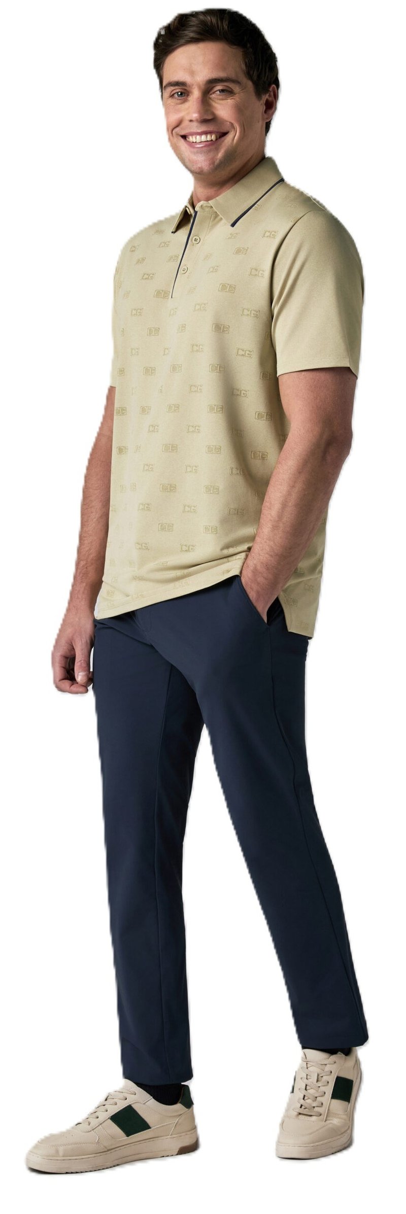 Callaway Mid Century Jacquard herr polo, fields of rye