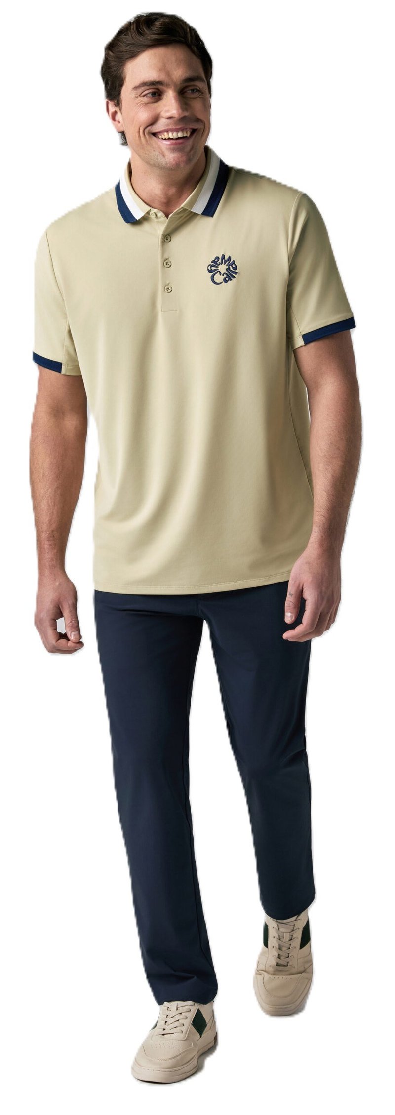 Callaway Mid Century Striped Rib Collar herr polo, fields of rye