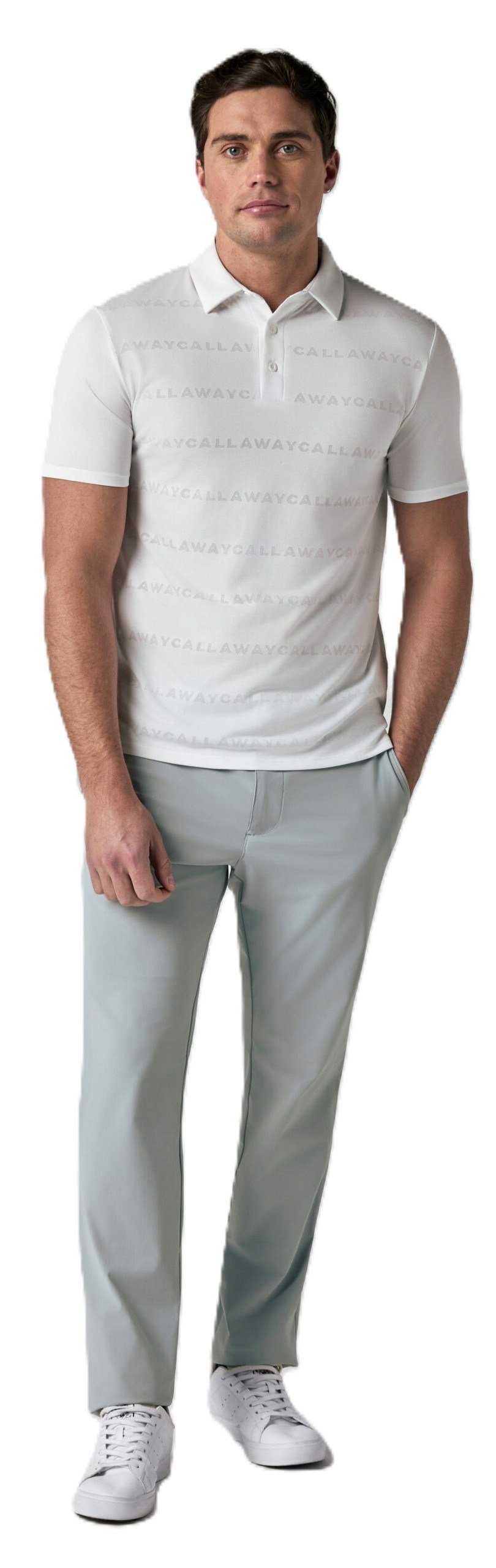 Callaway Mid Century Jacquard herr polo, bright white