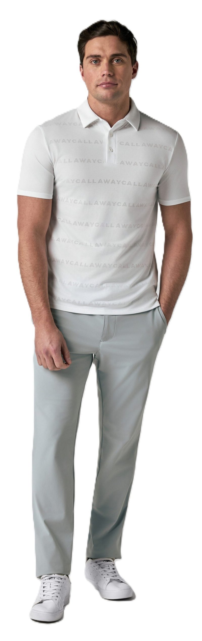 Callaway Mid Century Jacquard herr polo, bright white