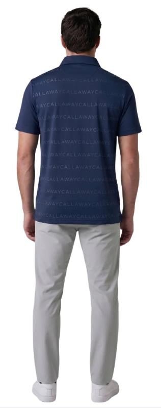 Callaway Mid Century Jacquard herr polo, medieval blue