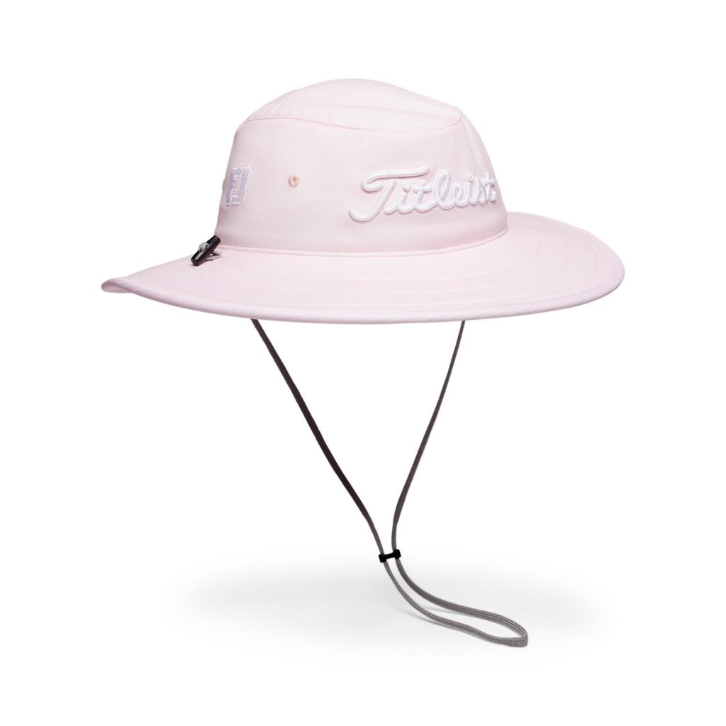Titleist Tour Aussie herr bucket hat, ljusrosa/vit