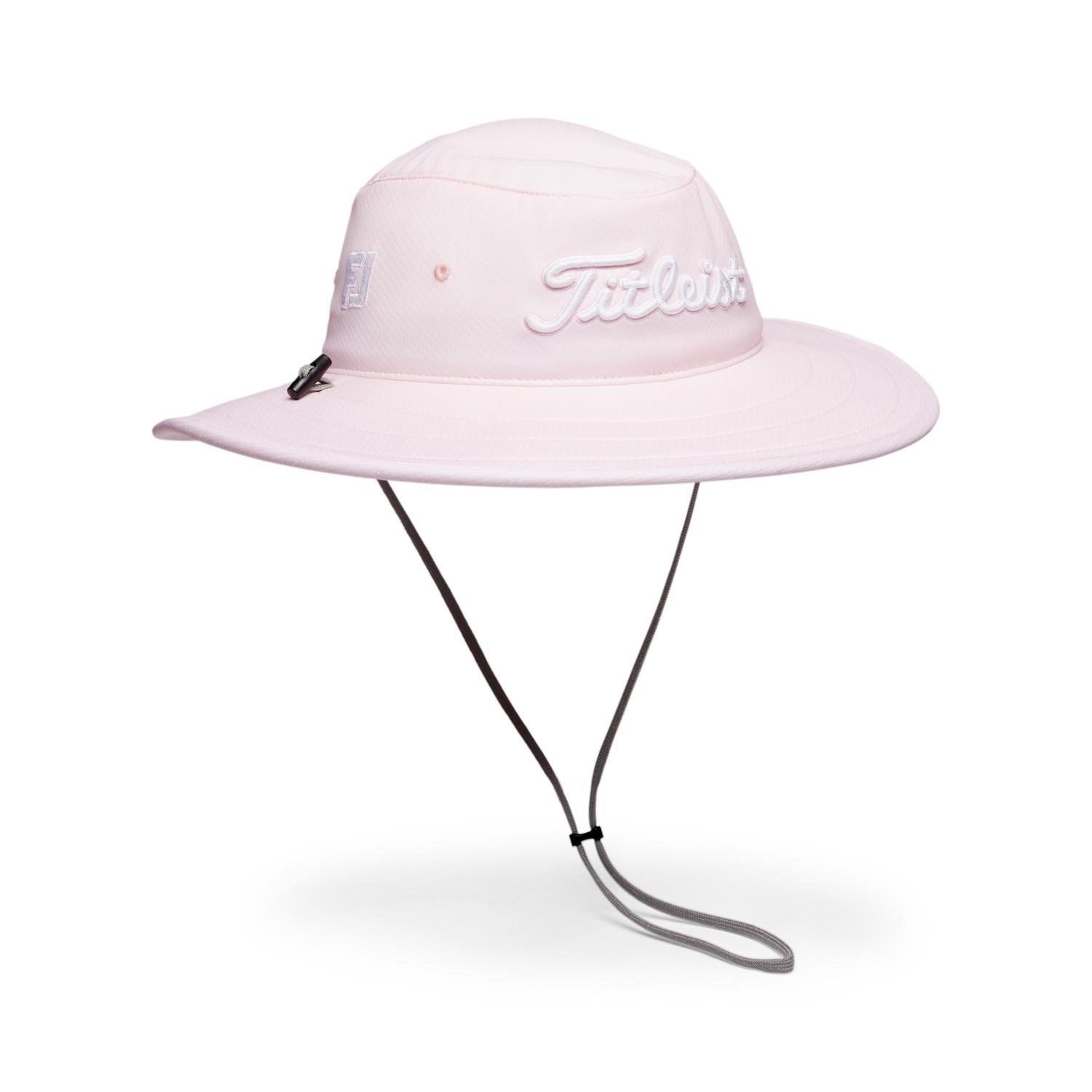 Titleist Tour Aussie herr bucket hat, ljusrosa/vit