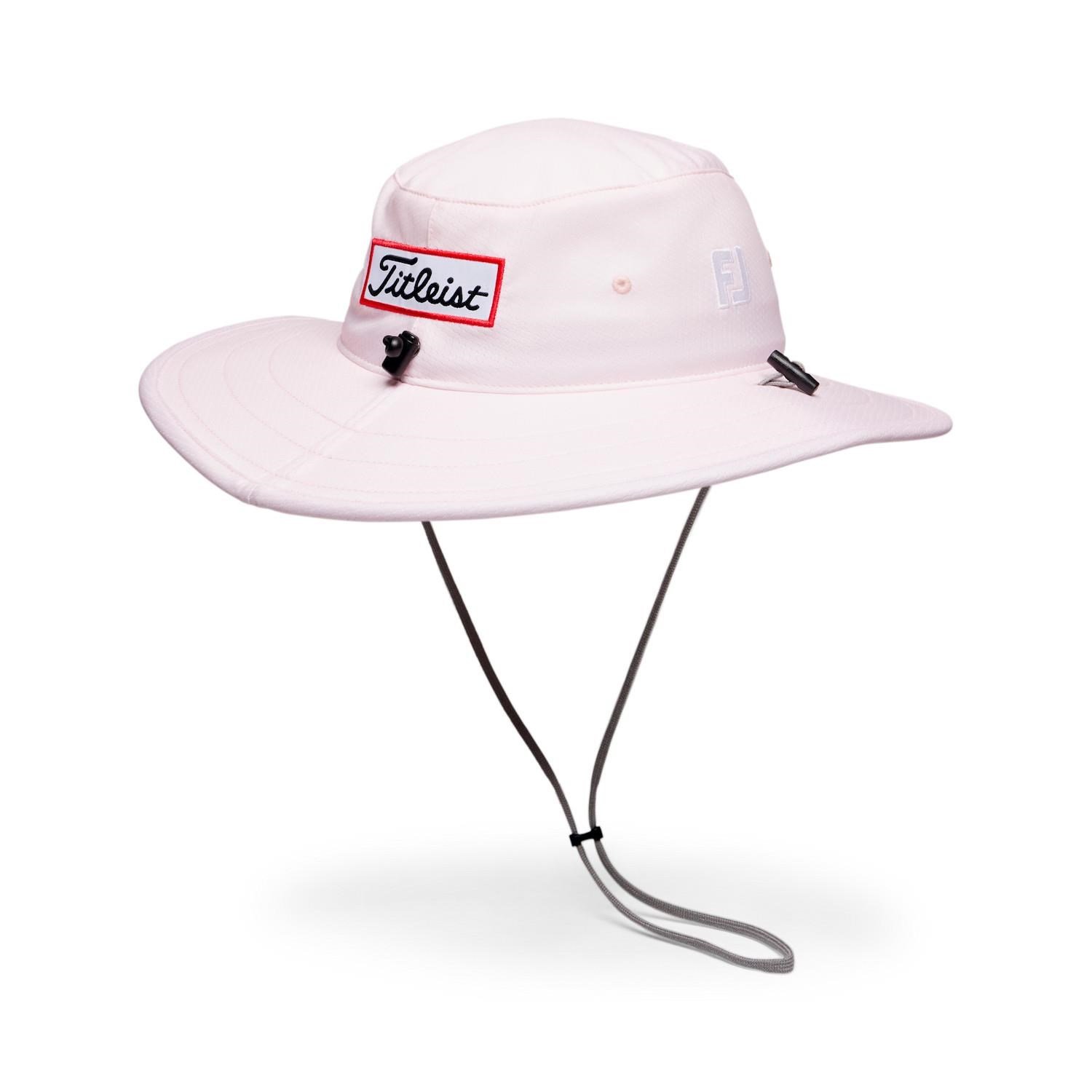Titleist Tour Aussie herr bucket hat, ljusrosa/vit