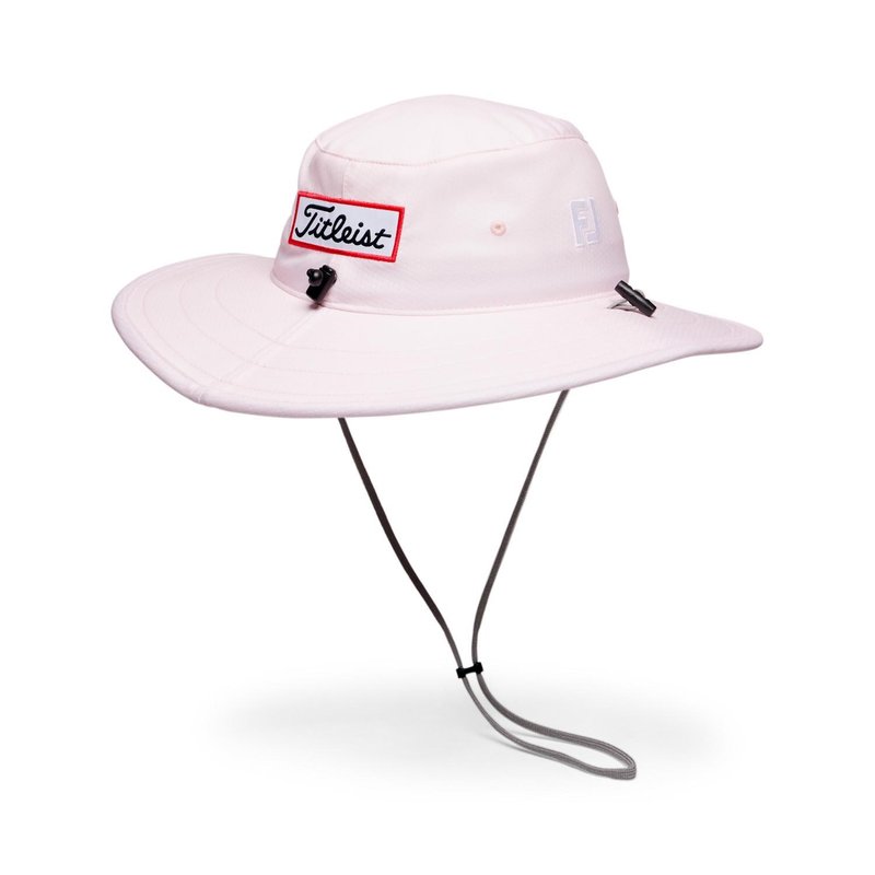 Titleist Tour Aussie herr bucket hat, ljusrosa/vit