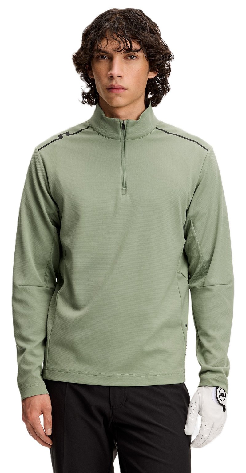 J.Lindeberg Leon Quarter Zip herr midlayer, hedge green