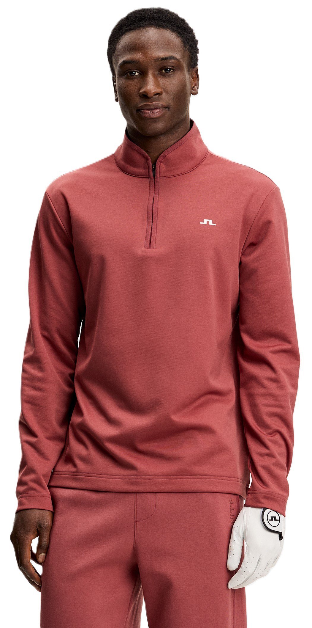 J.Lindeberg Clide Quarter Zip herr sweatshirt, apple butter