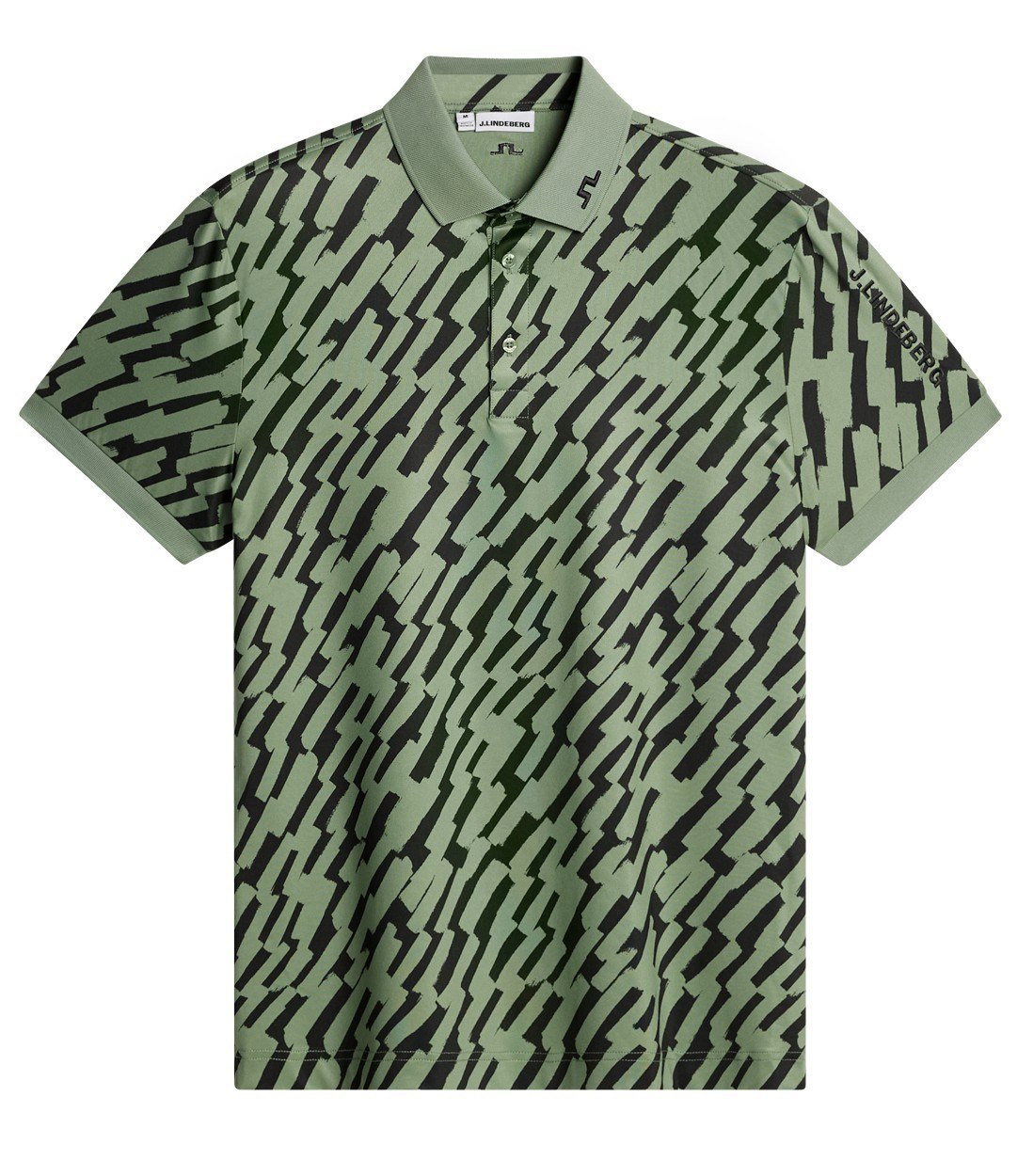 J.Lindeberg Tour Tech Print herr polo, oak green