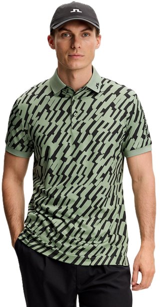 J.Lindeberg Tour Tech Print herr polo, oak green