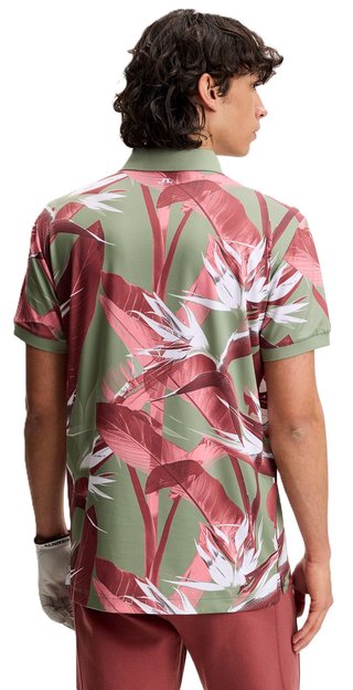 J.Lindeberg Tour Tech Print herr polo, paradise hedge green