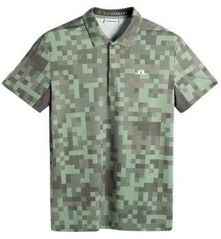 J.Lindeberg Dario Tour Print herr polo, tour 26 tonal green