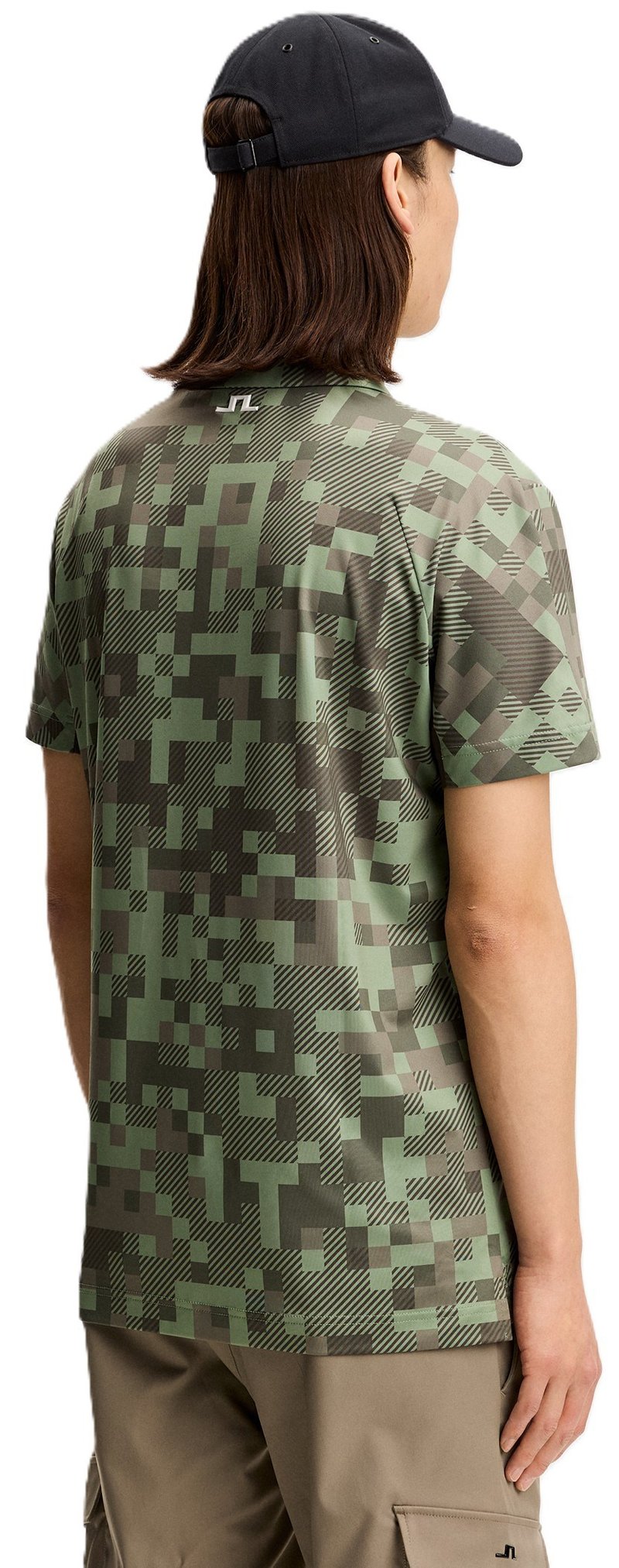 J.Lindeberg Dario Tour Print herr polo, tour 26 tonal green
