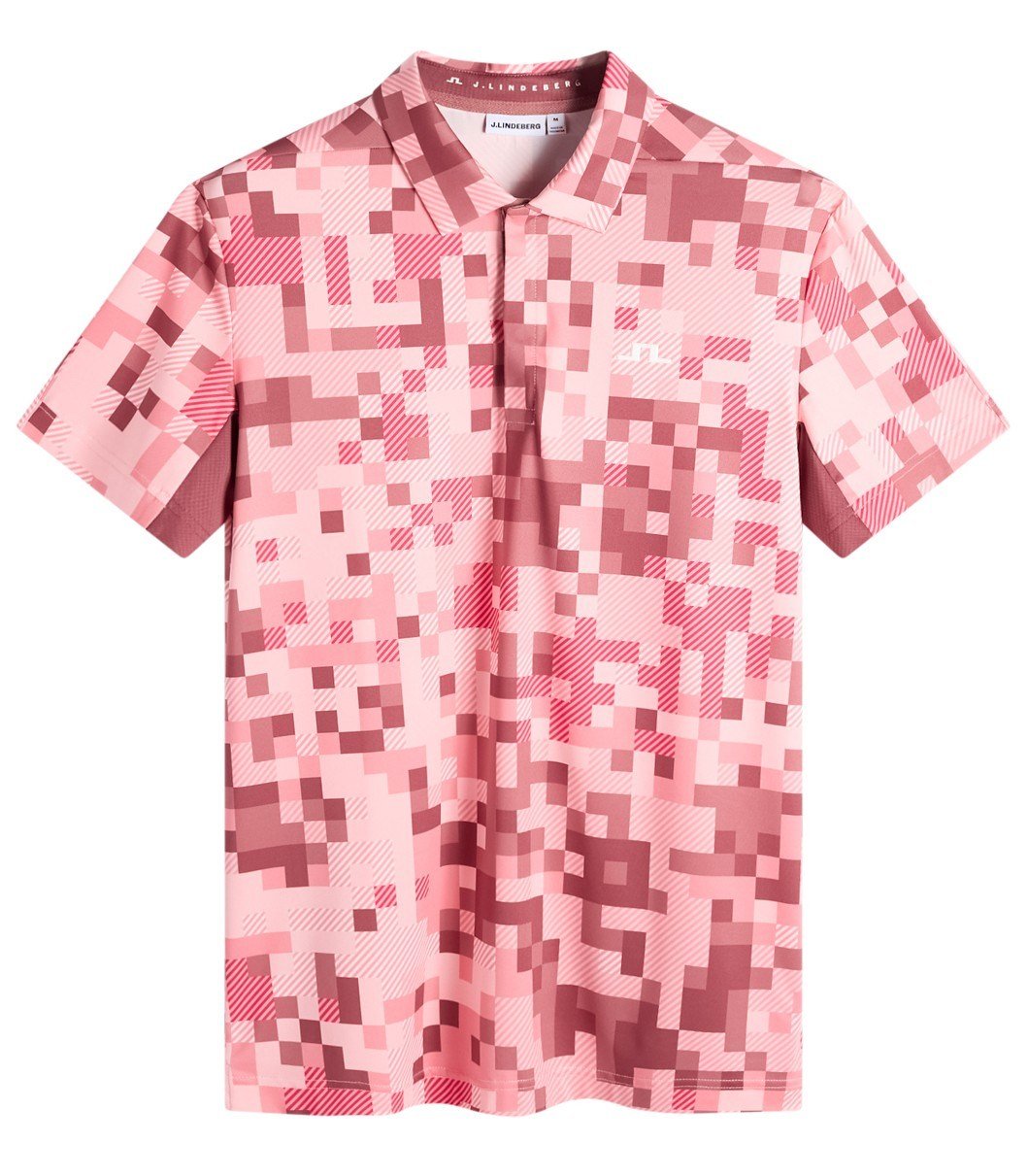 J.Lindeberg Dario Tour Print herr polo, tour 26 pink