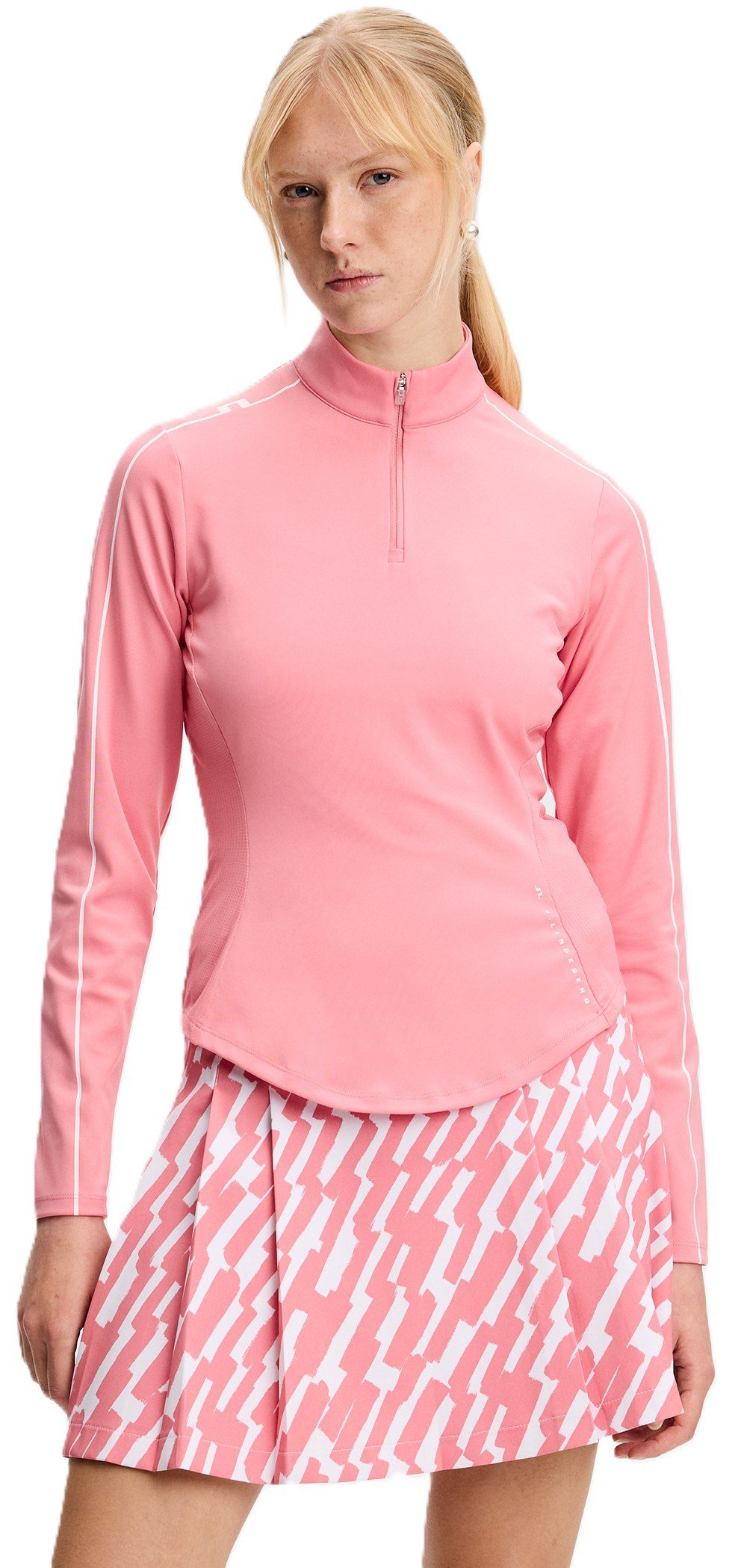 J.Lindeberg Adiola Quarter Zip Mid Layer dam sweatshirt, flamingo plume