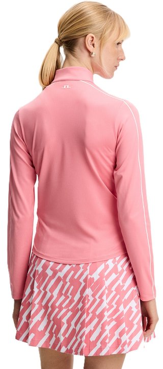 J.Lindeberg Adiola Quarter Zip Mid Layer dam sweatshirt, flamingo plume