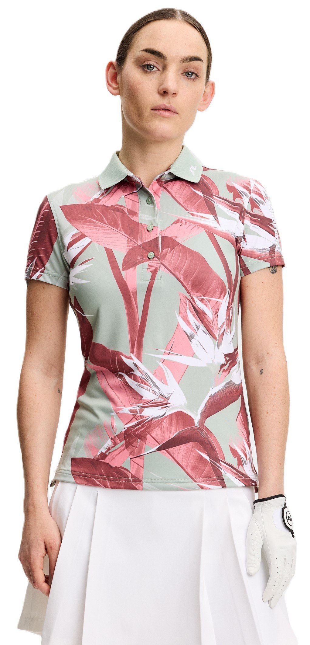 J.Lindeberg Tour Tech Print dam polo, paradise jadeite