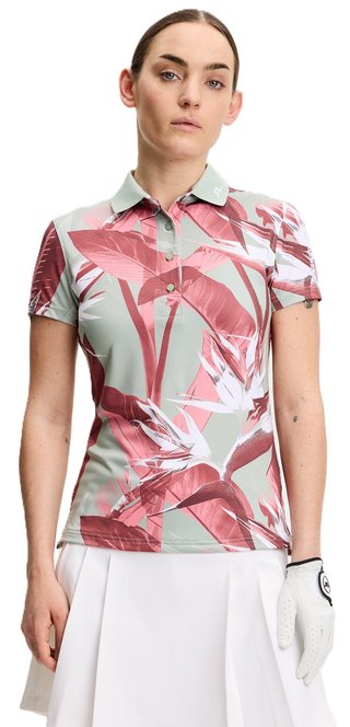 J.Lindeberg Tour Tech Print dam polo, paradise jadeite