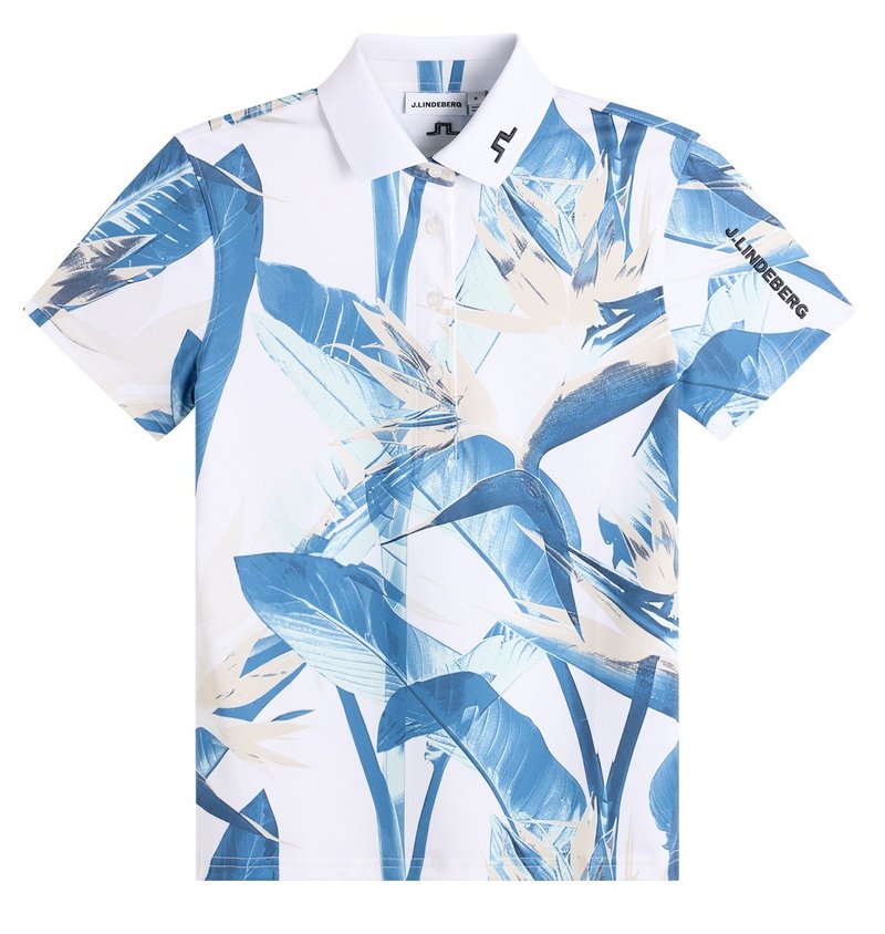 J.Lindeberg Tour Tech Print dam polo, paradise skylight