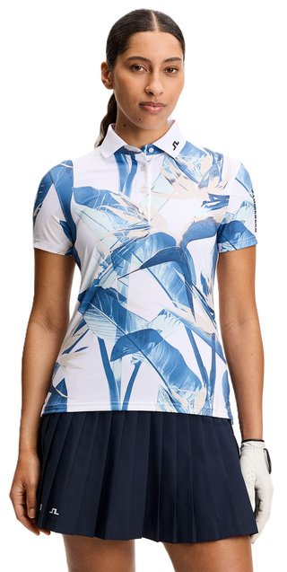 J.Lindeberg Tour Tech Print dam polo, paradise skylight