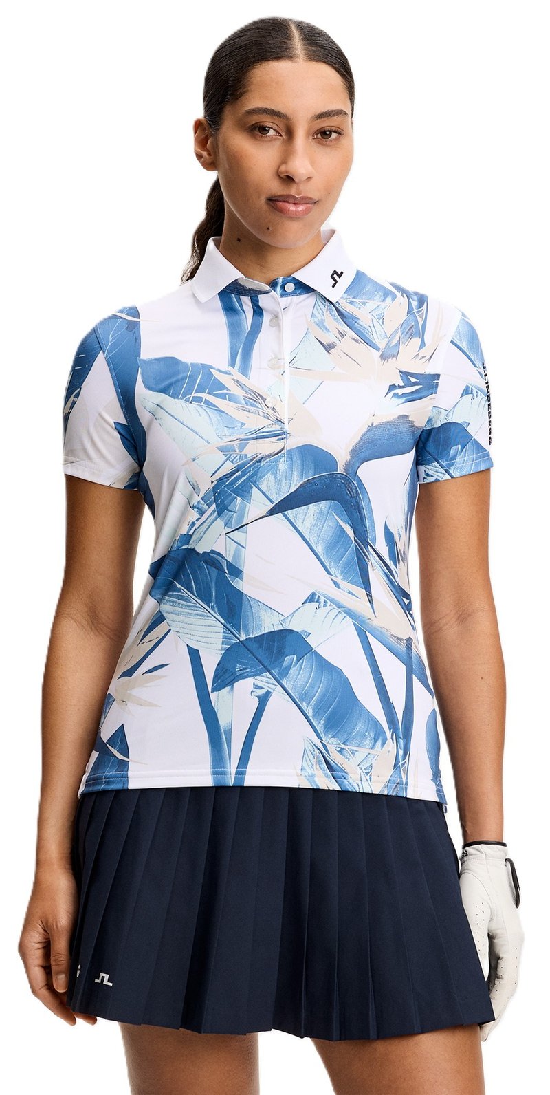 J.Lindeberg Tour Tech Print dam polo, paradise skylight