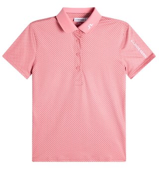 J.Lindeberg Tour Tech Print dam polo, bridge stack rose