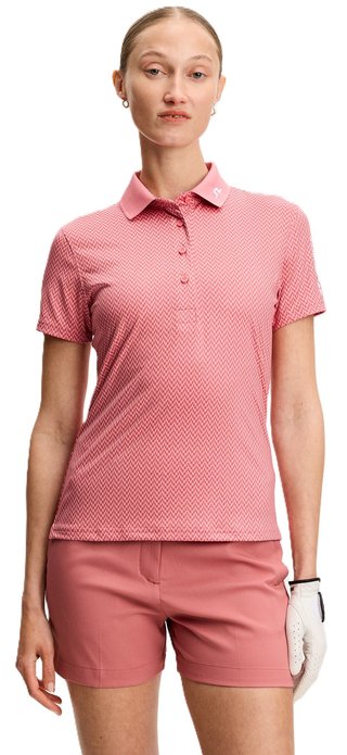 J.Lindeberg Tour Tech Print dam polo, bridge stack rose
