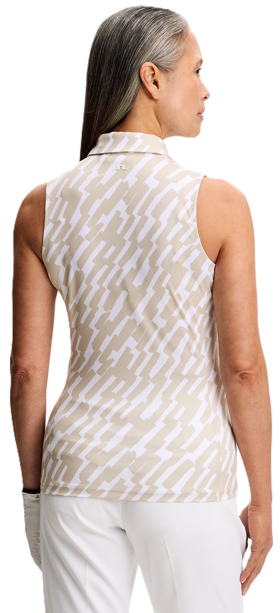 J.Lindeberg Dena Print Sleeveless dampolo, oak island fossil
