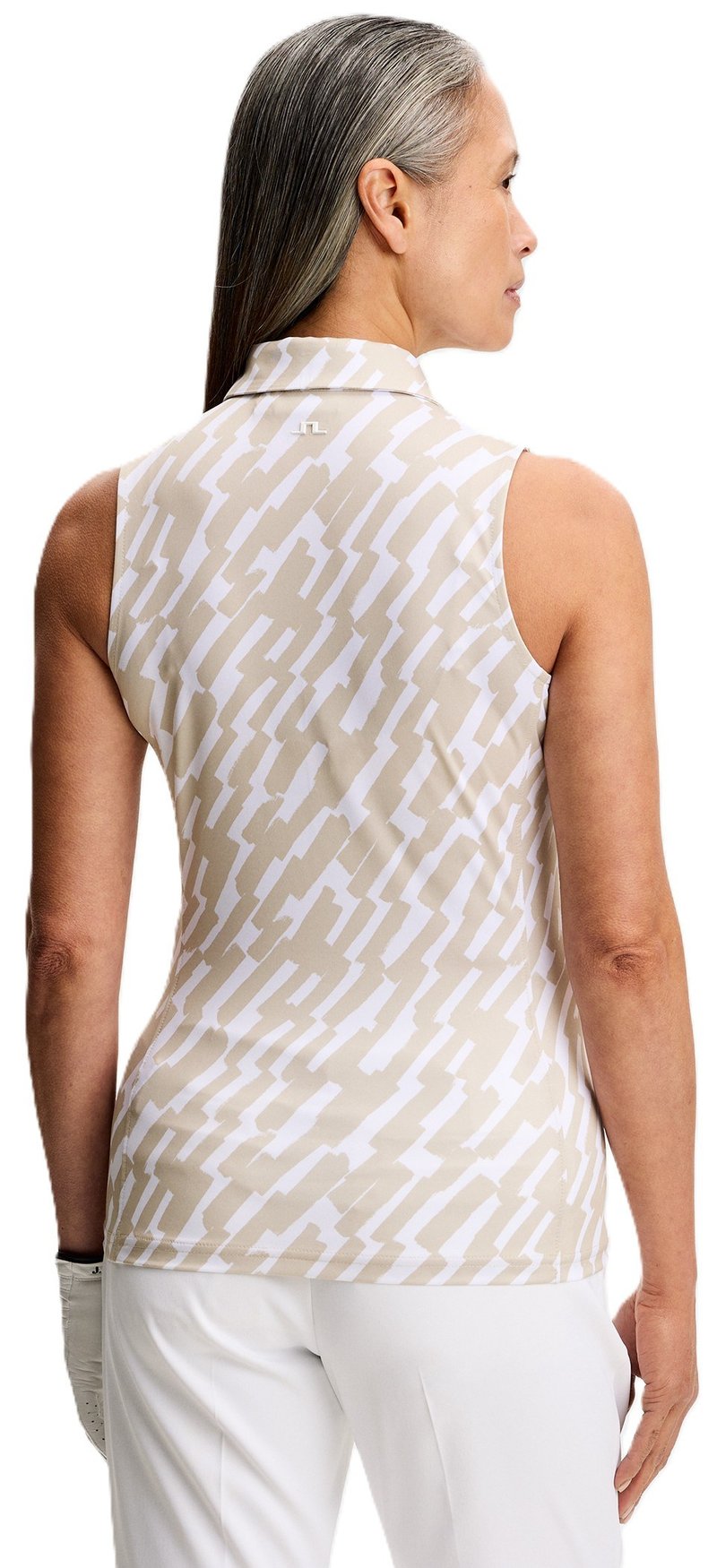 J.Lindeberg Dena Print Sleeveless dampolo, oak island fossil