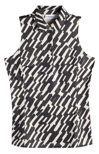 J.Lindeberg Dena Print Sleeveless dampolo, oak moonbeam