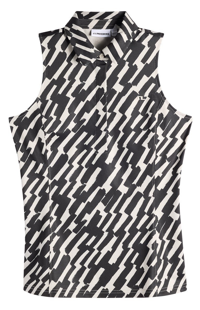 J.Lindeberg Dena Print Sleeveless dampolo, oak moonbeam