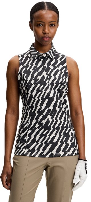 J.Lindeberg Dena Print Sleeveless dampolo, oak moonbeam