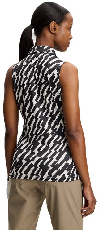 J.Lindeberg Dena Print Sleeveless dampolo, oak moonbeam