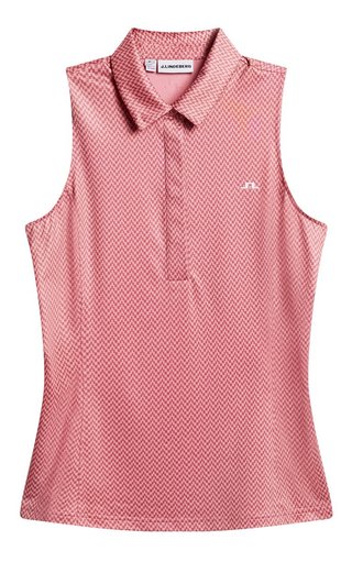 J.Lindeberg Dena Print Sleeveless dampolo, bridge stack rose